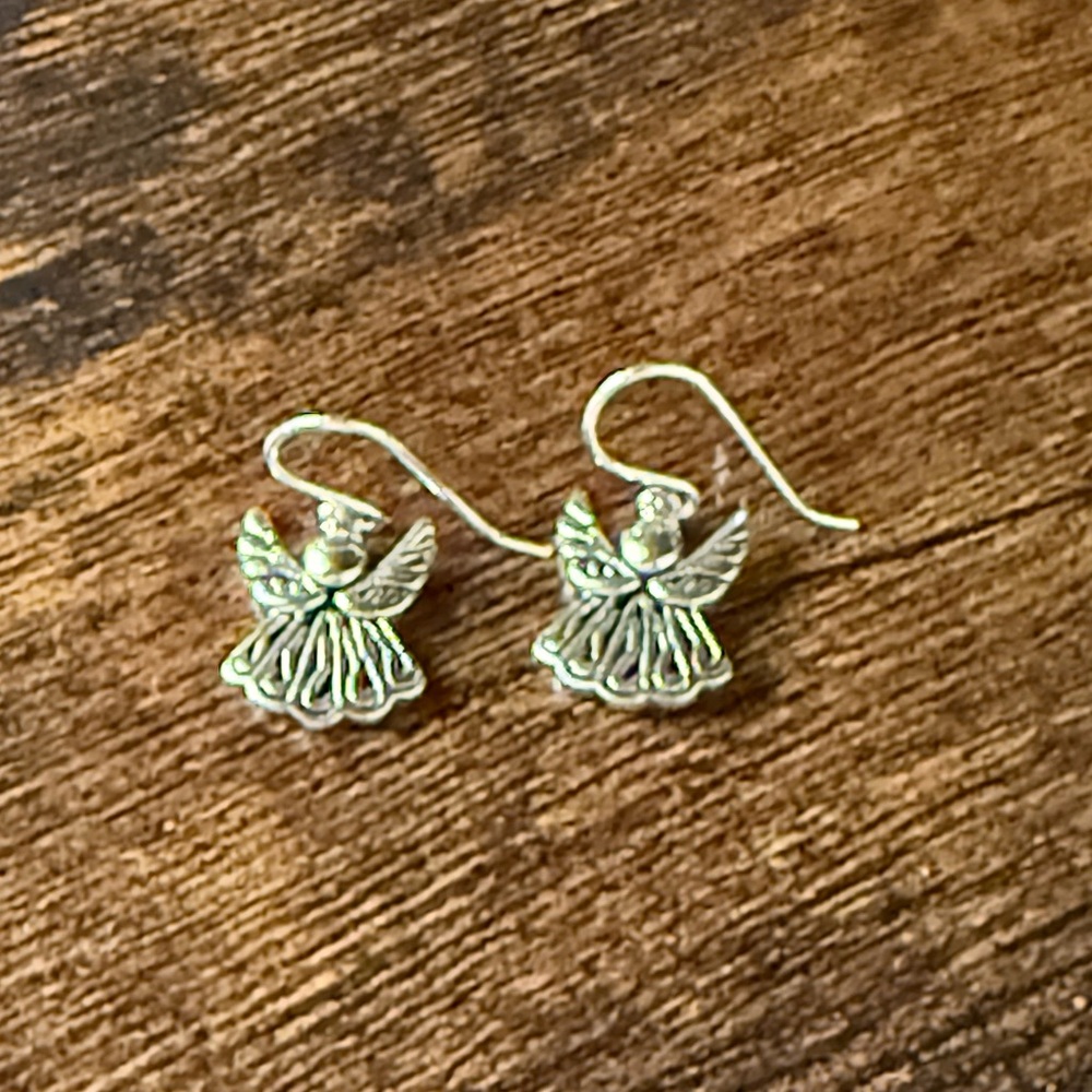 Charming Silver Angel Earrings